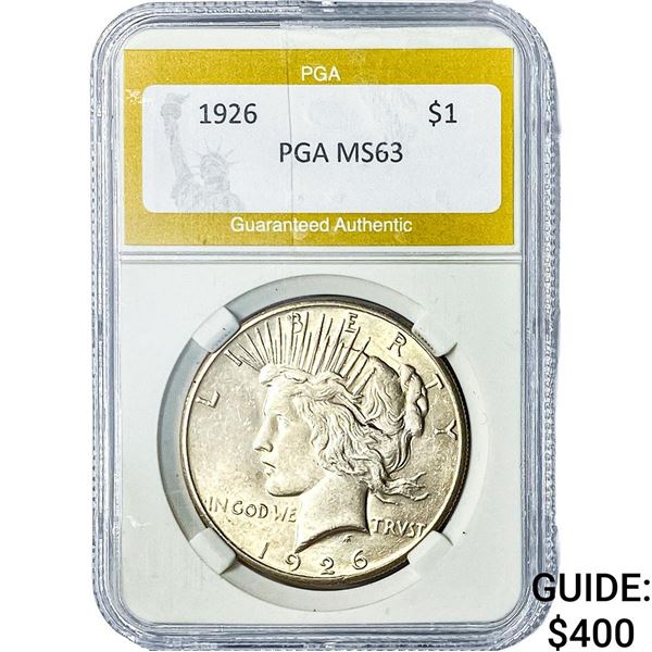 1926 Silver Peace Dollar PGA MS63