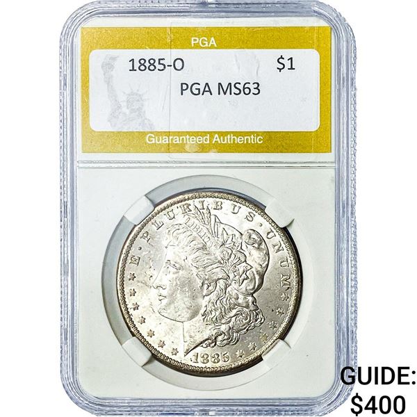 1885-O Morgan Silver Dollar PGA MS63