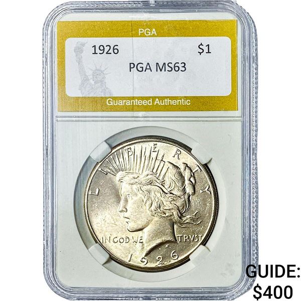 1926 Silver Peace Dollar PGA MS63
