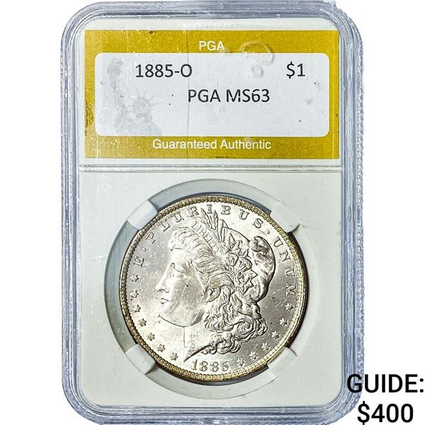1885-O Morgan Silver Dollar PGA MS63