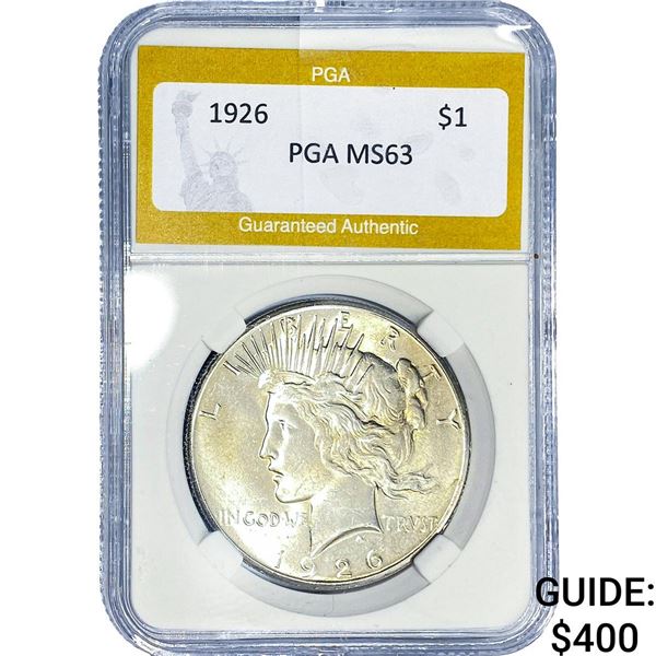 1926 Silver Peace Dollar PGA MS63