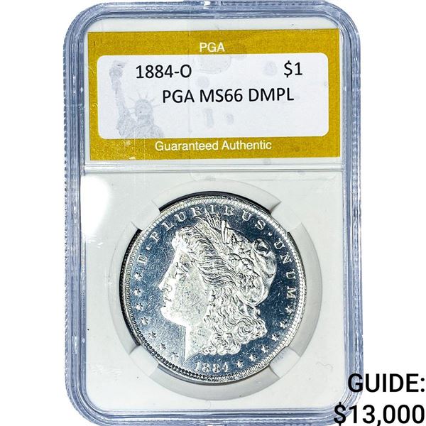 1884-O Morgan Silver Dollar PGA MS66 DMPL