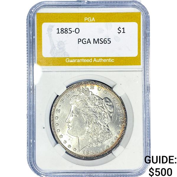 1885-O Morgan Silver Dollar PGA MS65