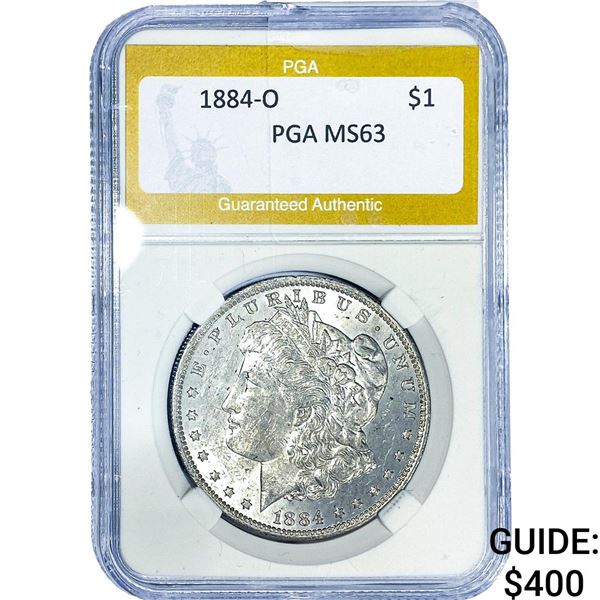 1884-O Morgan Silver Dollar PGA MS63