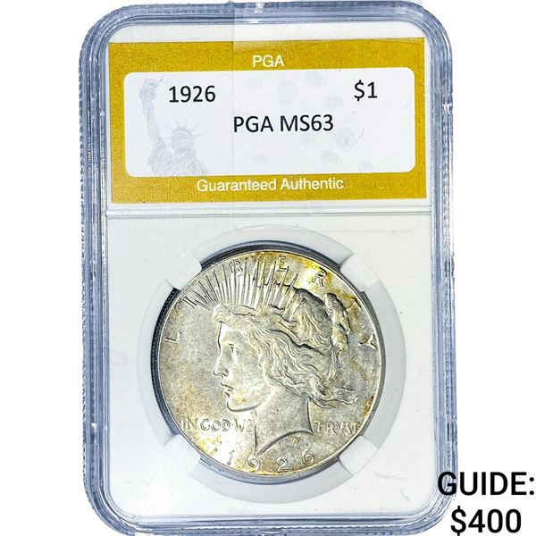 1926 Silver Peace Dollar PGA MS63