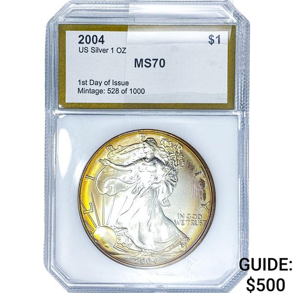 2004 Silver Eagle PCI MS70 First Day Issue