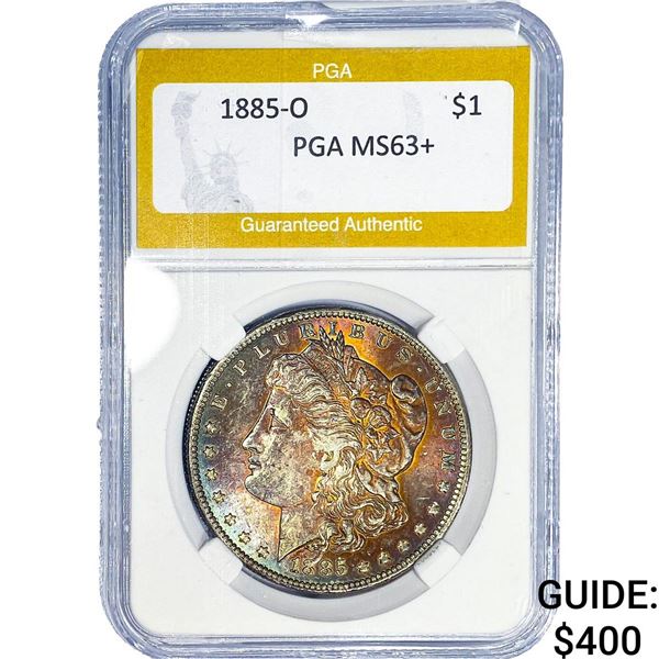 1885-O Morgan Silver Dollar PGA MS63+