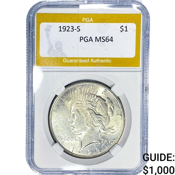 1923-S Silver Peace Dollar PGA MS64