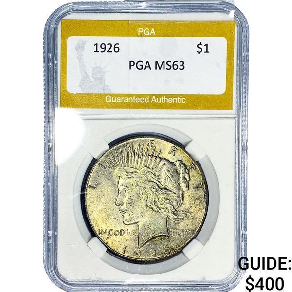 1926 Silver Peace Dollar PGA MS63