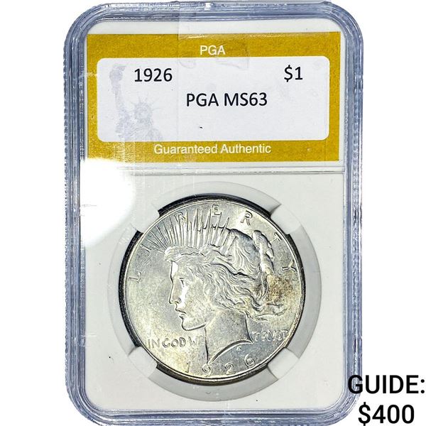 1926 Silver Peace Dollar PGA MS63