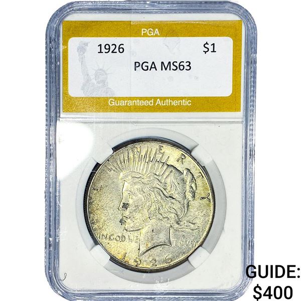 1926 Silver Peace Dollar PGA MS63