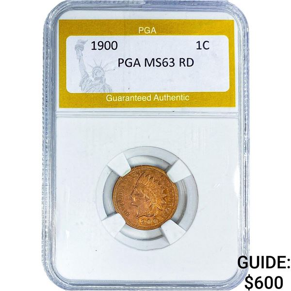 1900 Indian Head Cent PGA MS63 RD