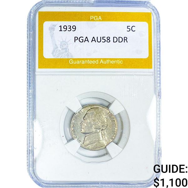 1939 Jefferson Nickel PGA AU58 DDR