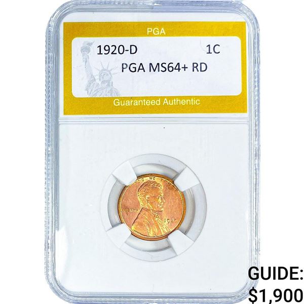 1920-D Wheat Cent PGA MS64+ RD