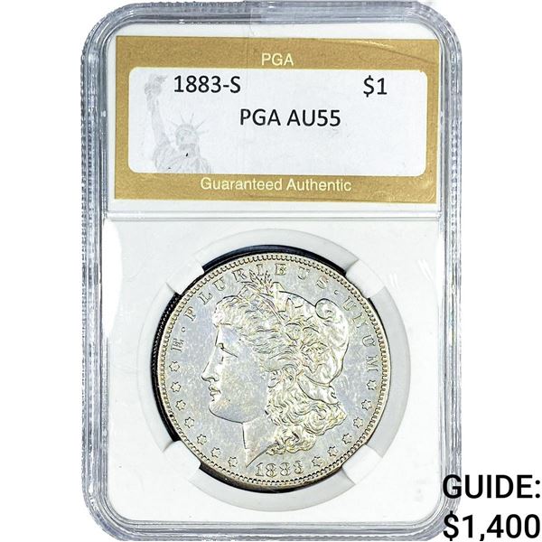 1883-S Morgan Silver Dollar PGA AU55