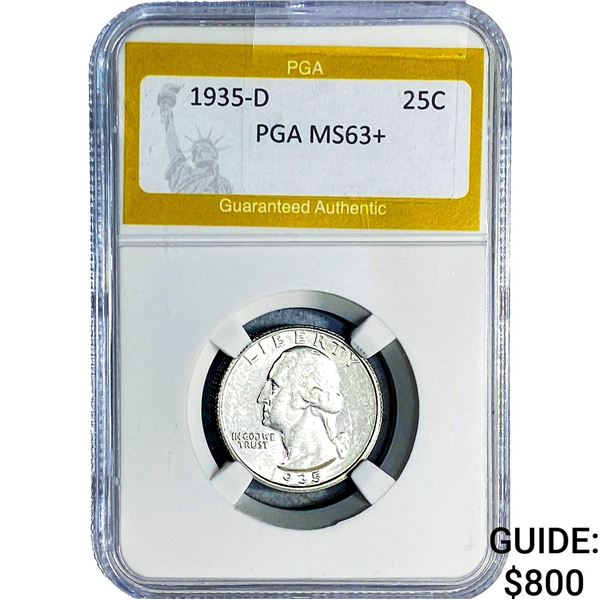1935-D Washington Silver Quarter PGA MS63+