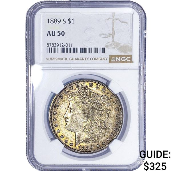 1889-S Morgan Silver Dollar NGC AU50