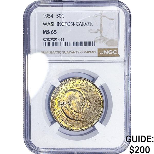 1954 Washington Carver Half Dollar NGC MS65
