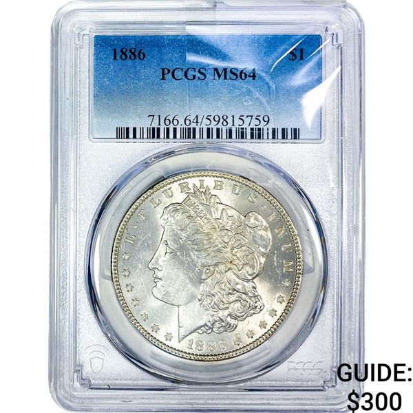 1886 Morgan Silver Dollar PCGS MS64