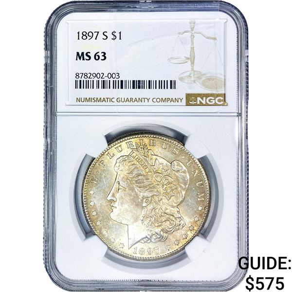 1897-S Morgan Silver Dollar NGC MS63