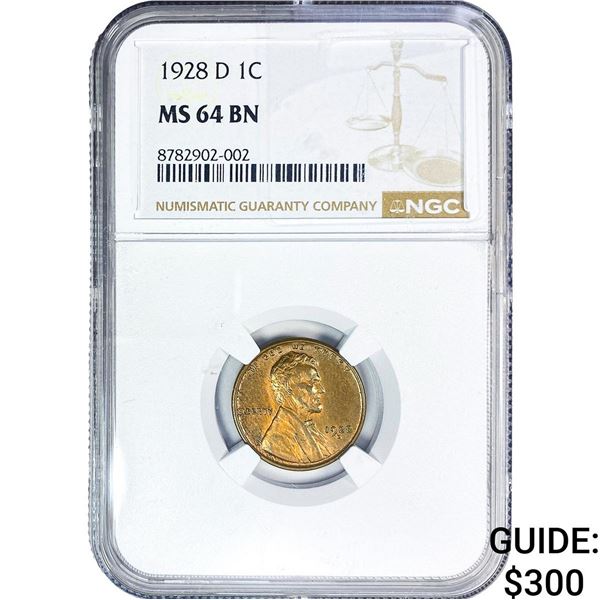 1928-D Wheat Cent NGC MS64 BN