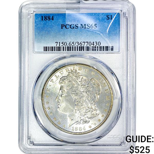 1884 Morgan Silver Dollar PCGS MS65