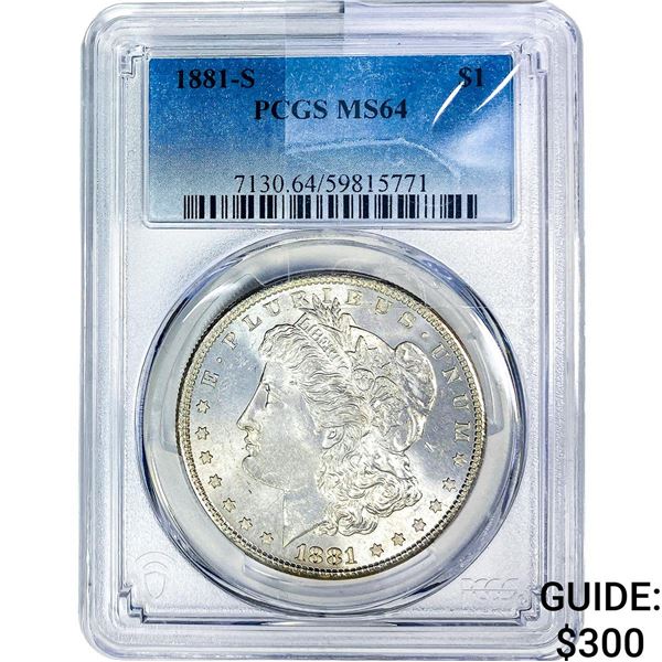 1881-S Morgan Silver Dollar PCGS MS64