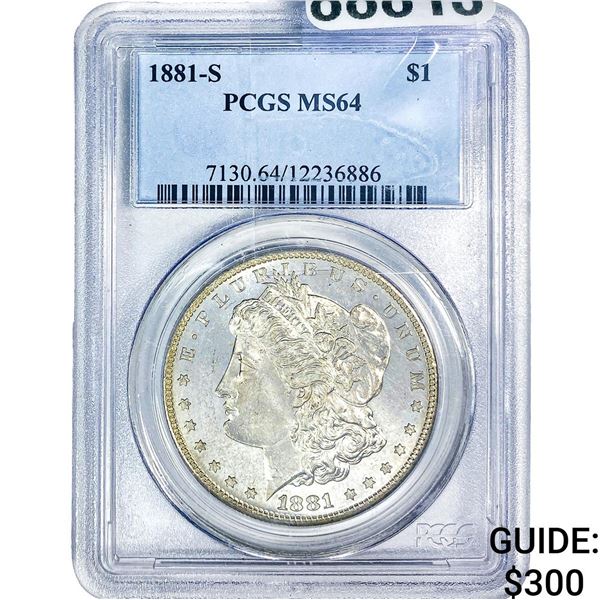 1881-S Morgan Silver Dollar PCGS MS64