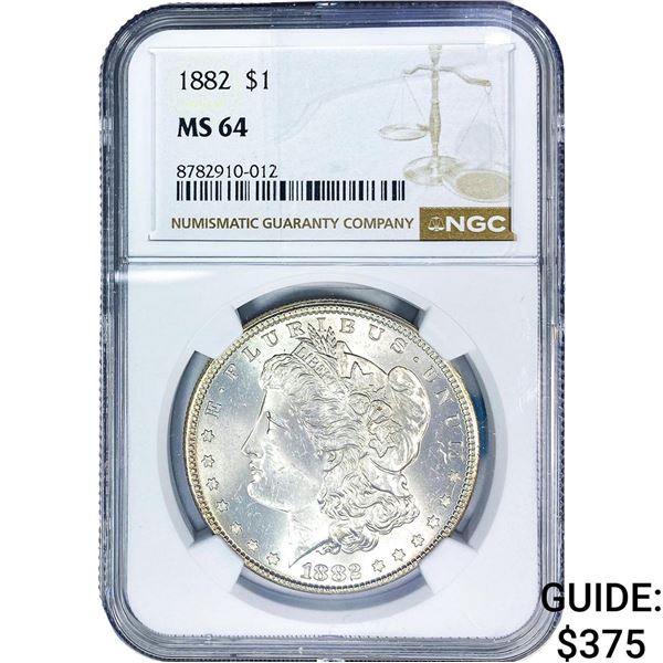 1882 Morgan Silver Dollar NGC MS64