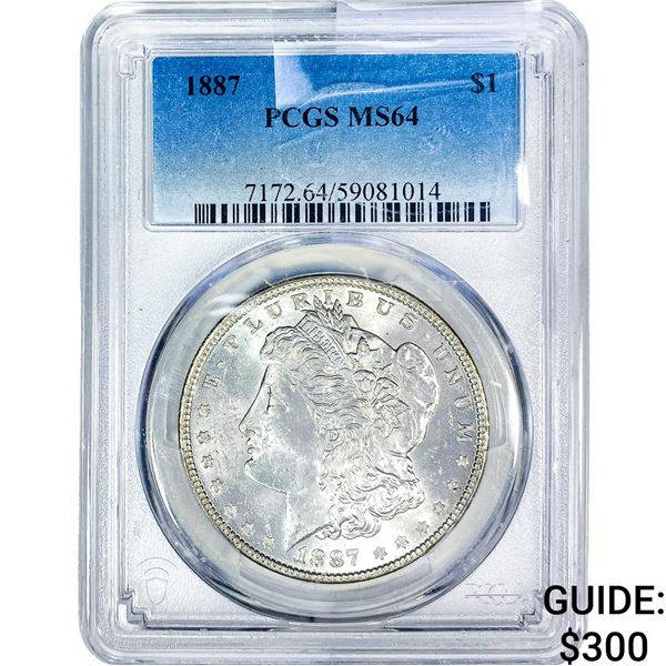 1887 Morgan Silver Dollar PCGS MS64