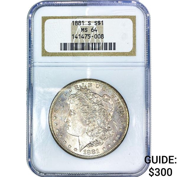 1881-S Morgan Silver Dollar NGC MS64