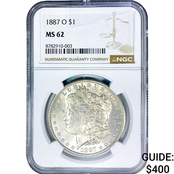 1887-O Morgan Silver Dollar NGC MS62