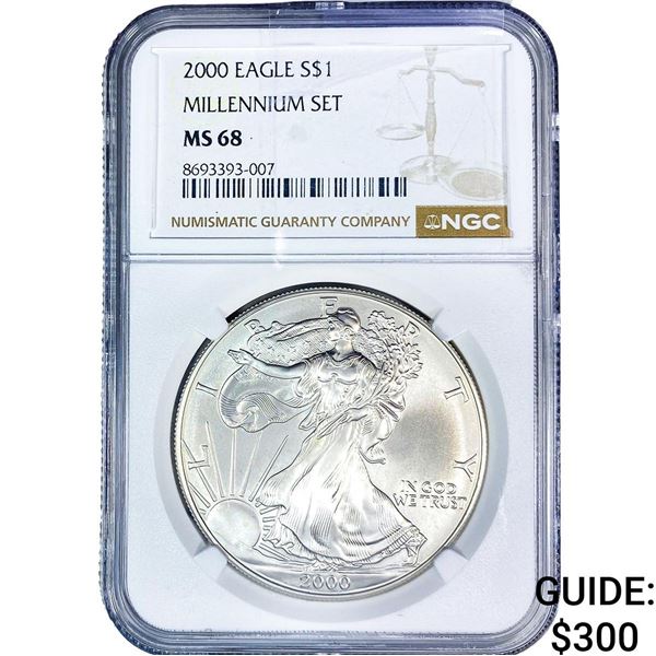 2000 Silver Eagle NGC MS68