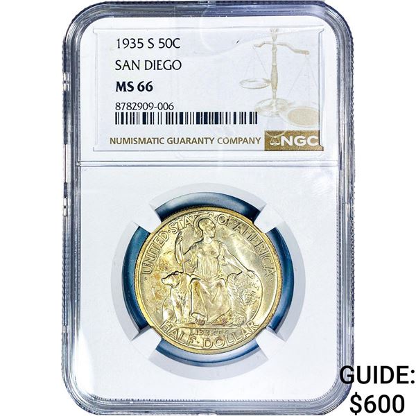 1935-S San Diego Half Dollar NGC MS66