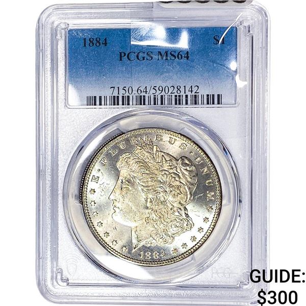 1884 Morgan Silver Dollar PCGS MS64
