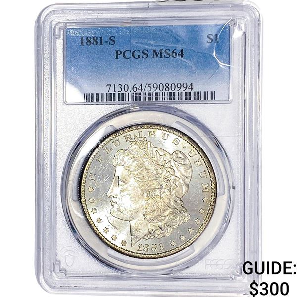 1881-S Morgan Silver Dollar PCGS MS64