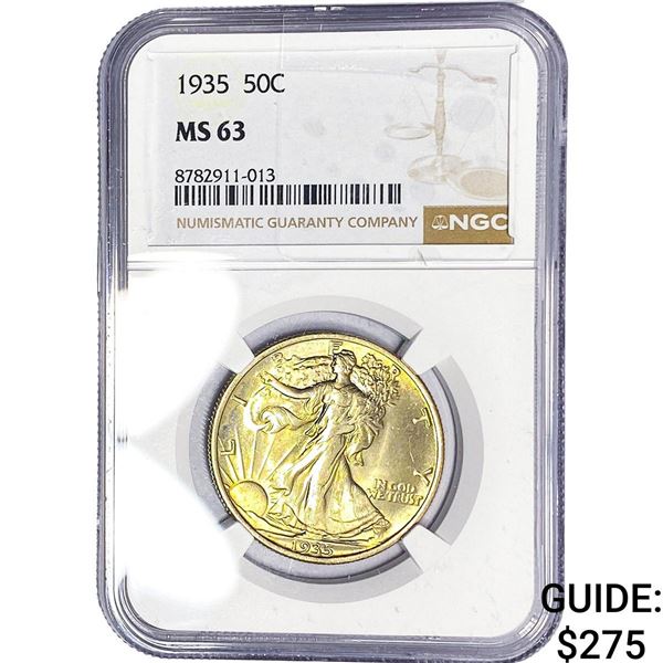 1935 Walking Liberty Half Dollar NGC MS63