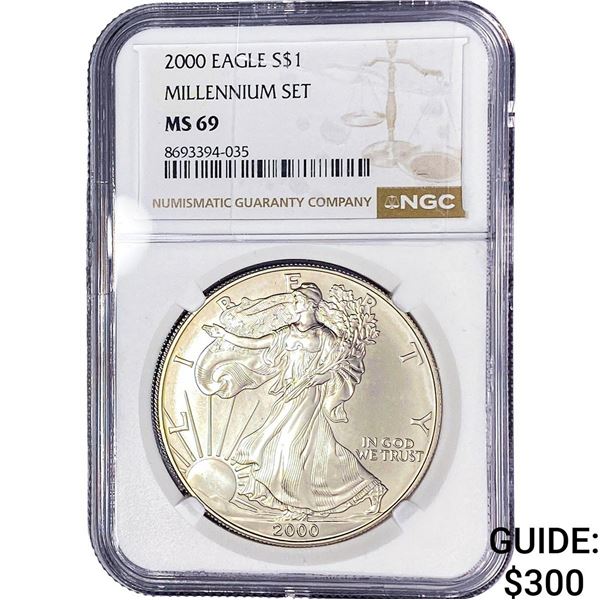 2000 Silver Eagle NGC MS69