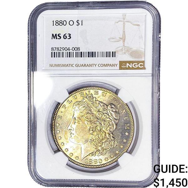 1880-O Morgan Silver Dollar NGC MS63