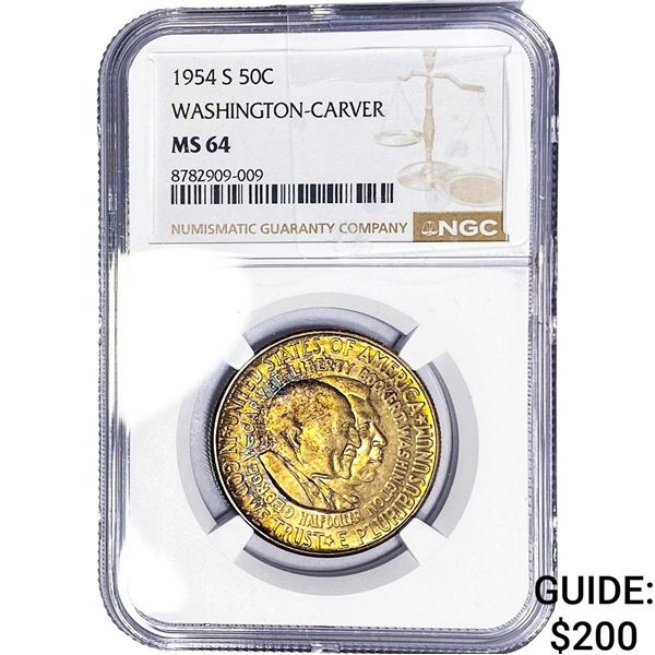 1954-S Washington Carver Half Dollar NGC MS64
