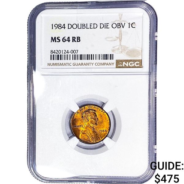 1984 OBV Wheat Cent NGC MS64 RB
