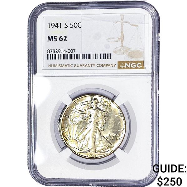 1941-S Walking Liberty Half Dollar NGC MS62