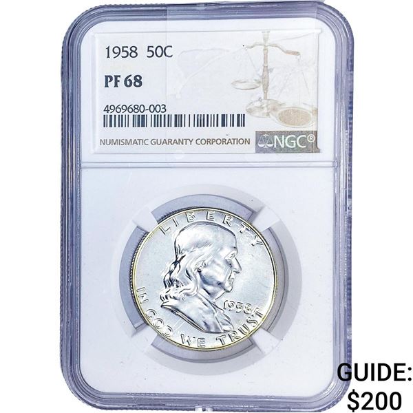 1958 Franklin Half Dollar NGC PF68