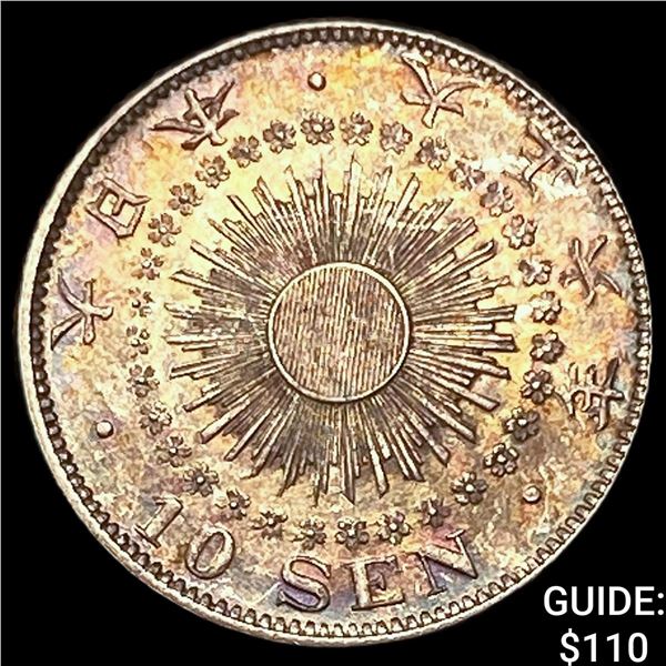 1917 Japan Silver 10 Sen
