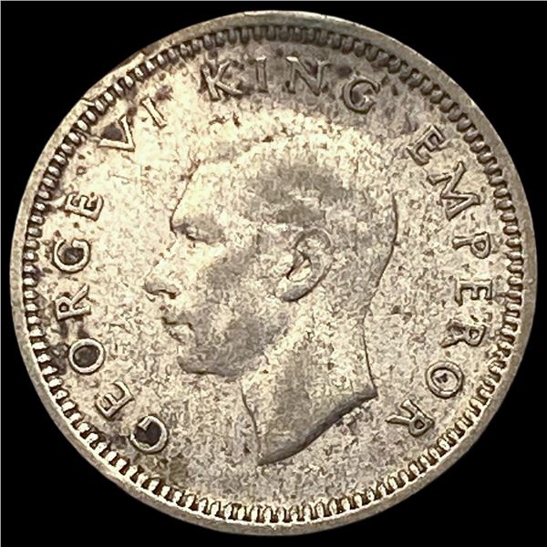 1942 New Zealand Silver 3 Pence