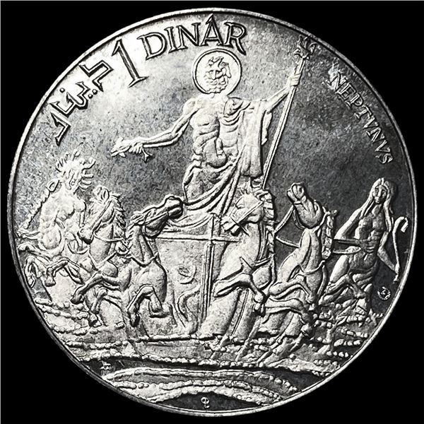 1969 Tunsia Silver Dinar Toned Proof