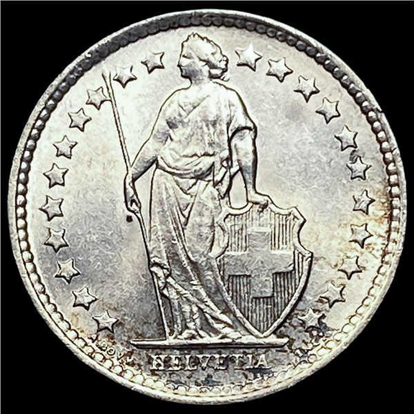 1963B Switzerland Silver 1/2 Franc KM 23