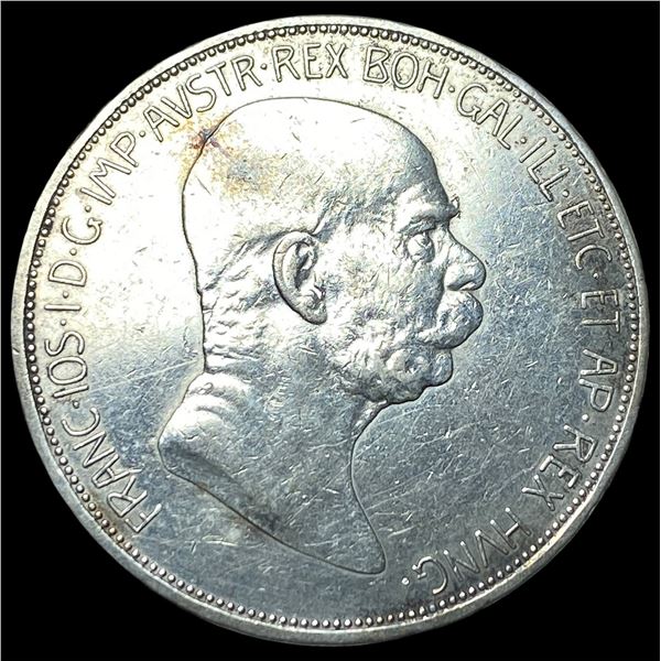 1908 Austria Silver 5 Corona