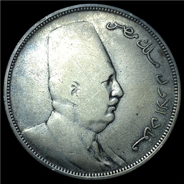 1923 Egypt Silver 10 Piastres