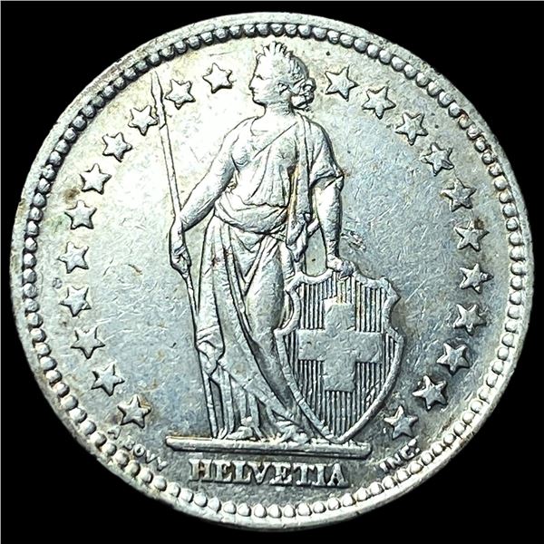 1944 Switzerland Silver 2 Francs